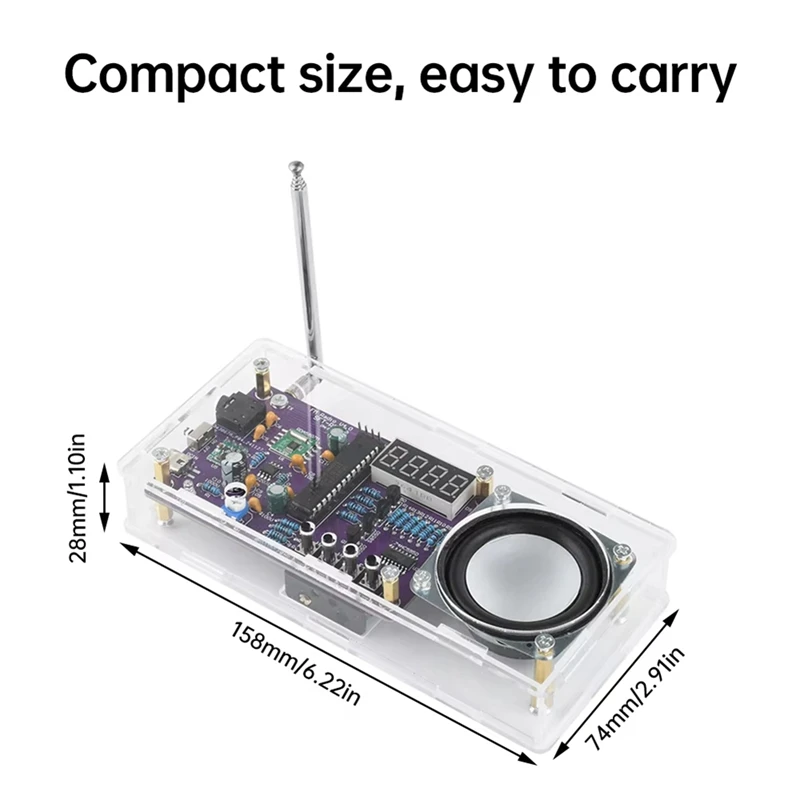 T04C-DIY Kit Radio FM électronique numérique Tube affichage Radio monopuce ordinateur apprentissage pièces d'assemblage 87.5Mhz-108MHZ