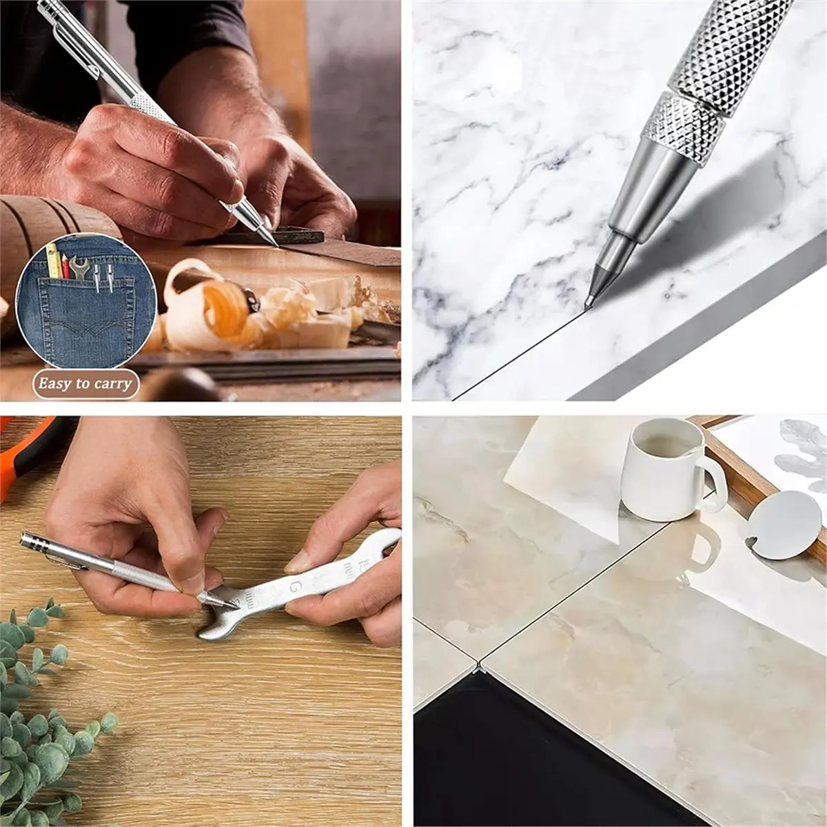 

НОВИНКА 2026: Набор из 2 твердосплавных чертилок с магнитом, металлический маркер, с 20 дополнительными сменными наконечниками для разметки