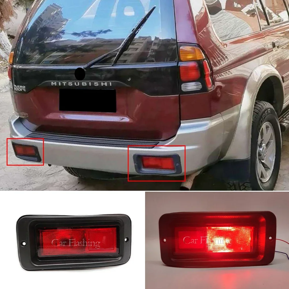 New！ Rear Bumper Reflector Lights For Mitsubishi Pajero Shogun Sport For Challenger 2000-2008 Tail Stop Signal Brake Fog Lamp 