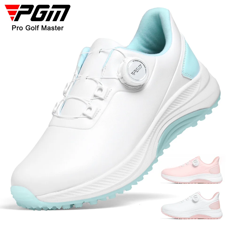 PGM Golf Sneakers Summer Women's Shoes Knob Shoelace Lady Sports Waterproof Anti-Slip Comfortable Lightweight Fixing Nails XZ385