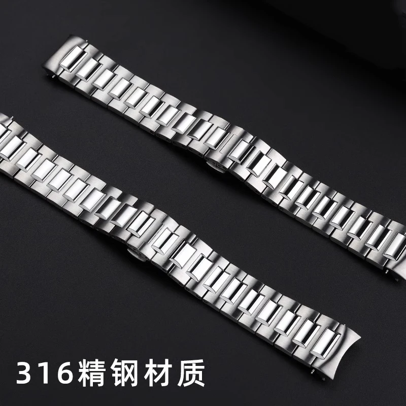 Para IWC Portugal Time Series IW 358312   IW 371607   IW 371609   Correa de reloj para hombre de 20 mm Arc Silver 316L Correa de reloj de acero inoxidable sólido