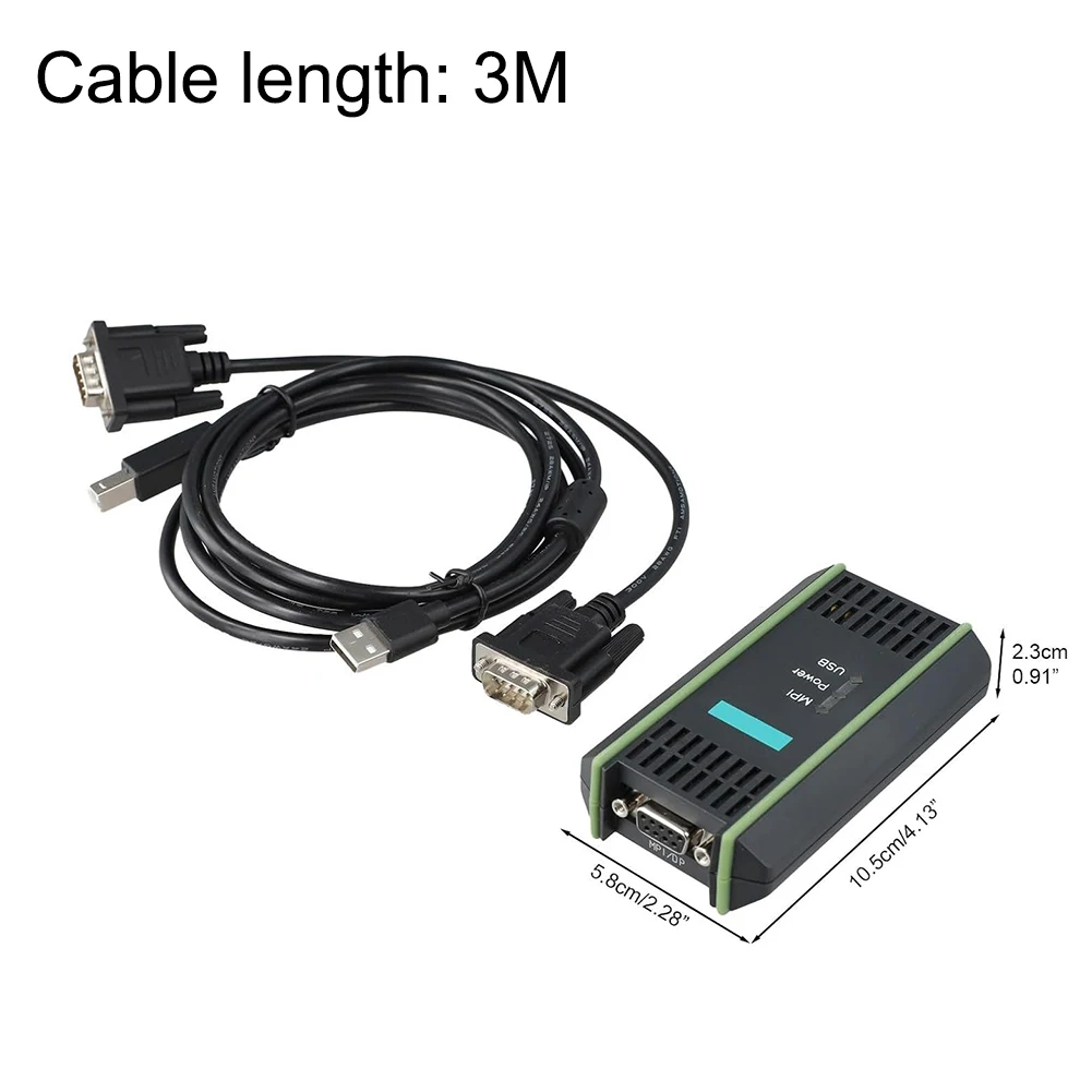 USB For MPI PC Adapter Cable for Siemens For S7-200/300/400 For PLC 6EFor S7972-0CB20-0XA0 Length Compatible with STEP7 V5.2+