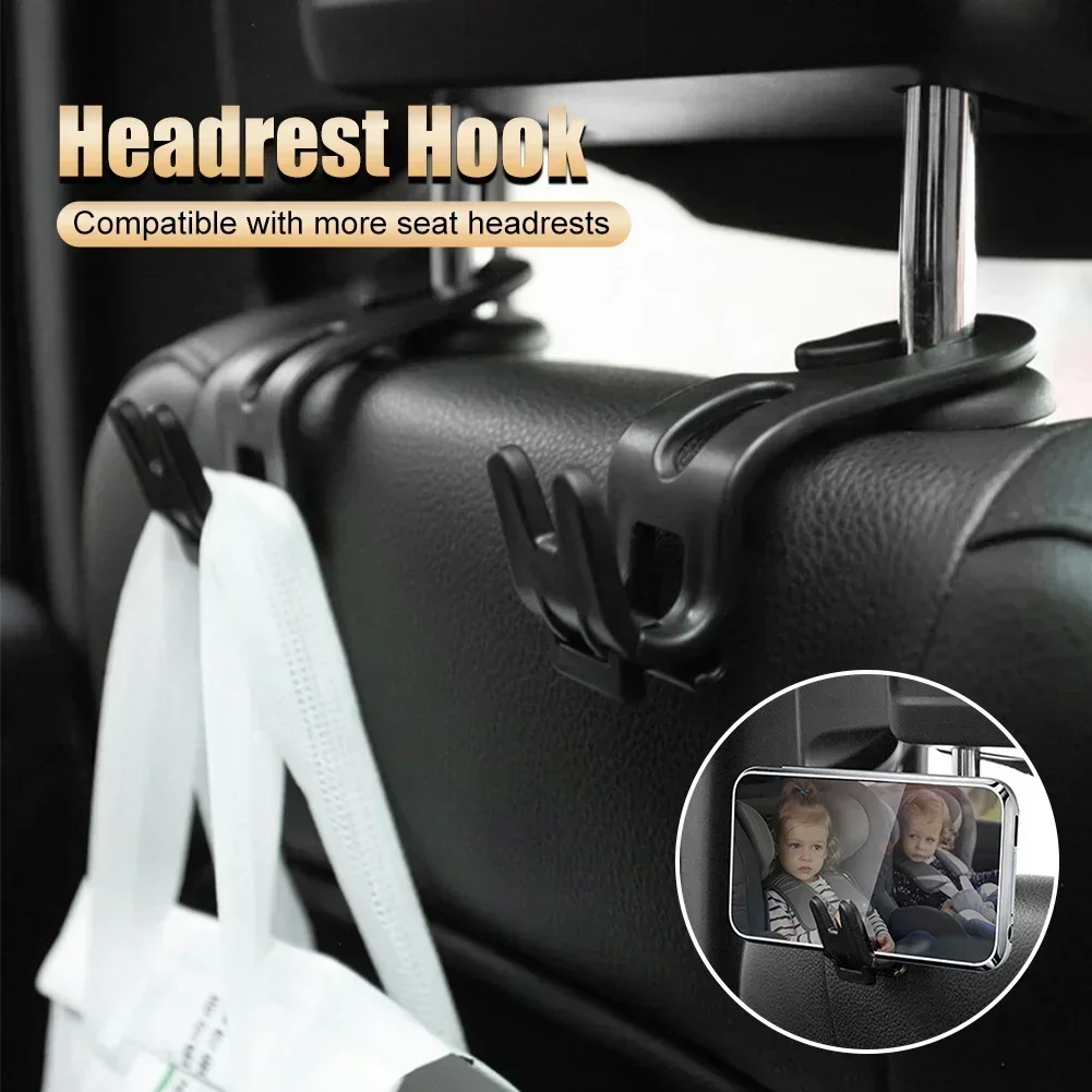 

Car Seat Back Hook Headrest Hanger Car Bag Pouch Clothes Hanging Hooks Duarable Fastener Clip Universal Interior Accessories