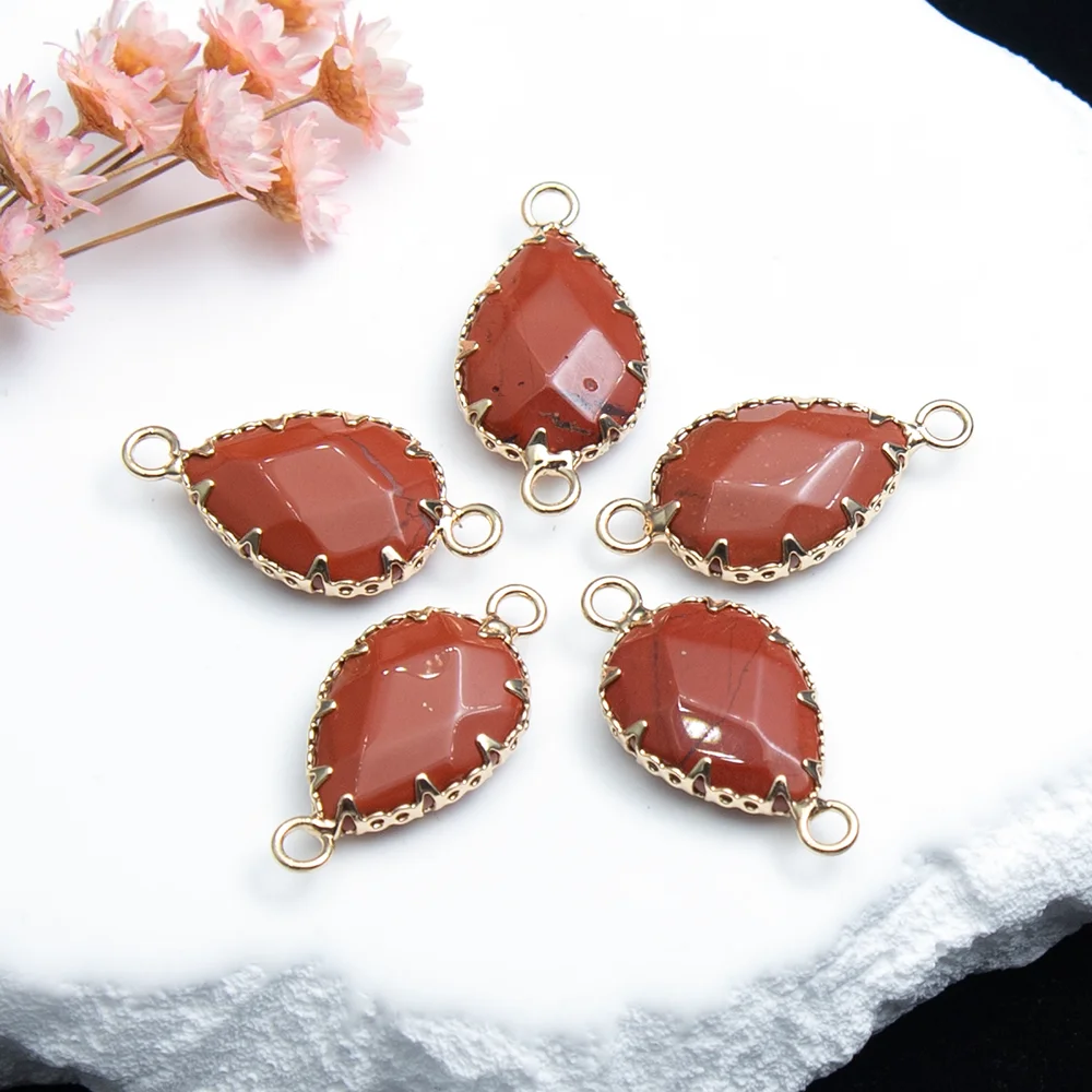 

Natural Stone Teardrop Shape 20 Types Connectors Quartz Amazonite Charms Jewelry DIY Necklace Bracelets Accessories