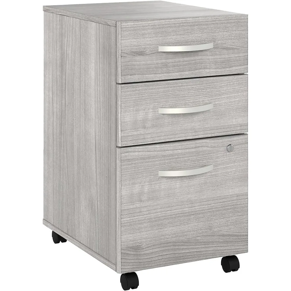 

Platinum Gray Bush Business Furniture 3-Drawer Mobile File Cabinet - Assembled