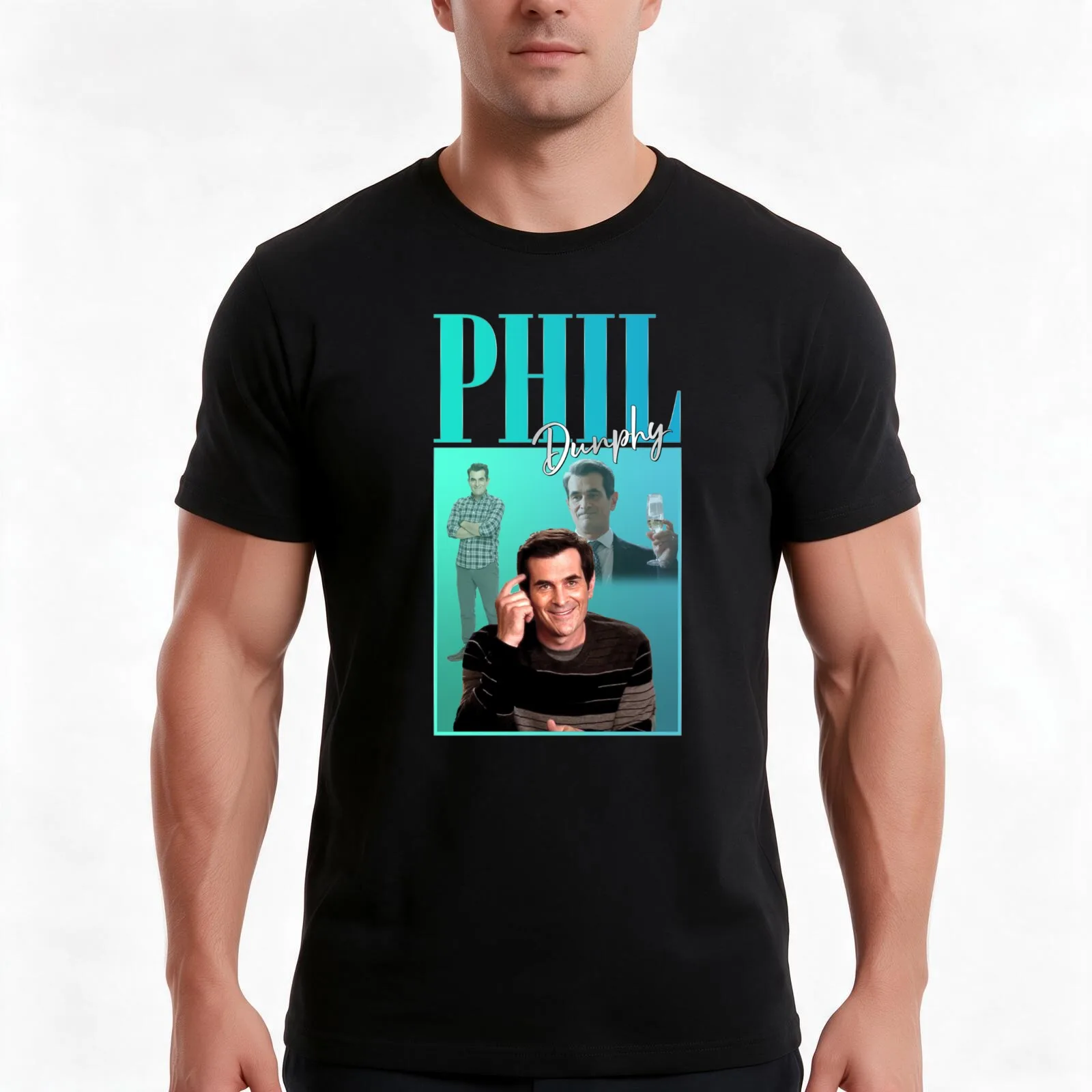 Phil Dunphy T-Shirt Summer Casual Cotton Tee Oversized Streetwear Tops Vintage Graphic Print Loose Fit Short Sleeve