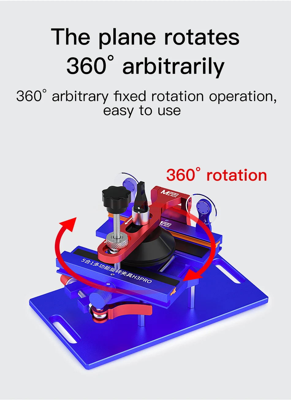 MaAnt تركيبات دوارة عالمية للهواتف المحمولة شاشة LCD الغطاء الخلفي إزالة عقد إصلاح الضغط المشبك 360 ° H3Pro 5 في 1 #6