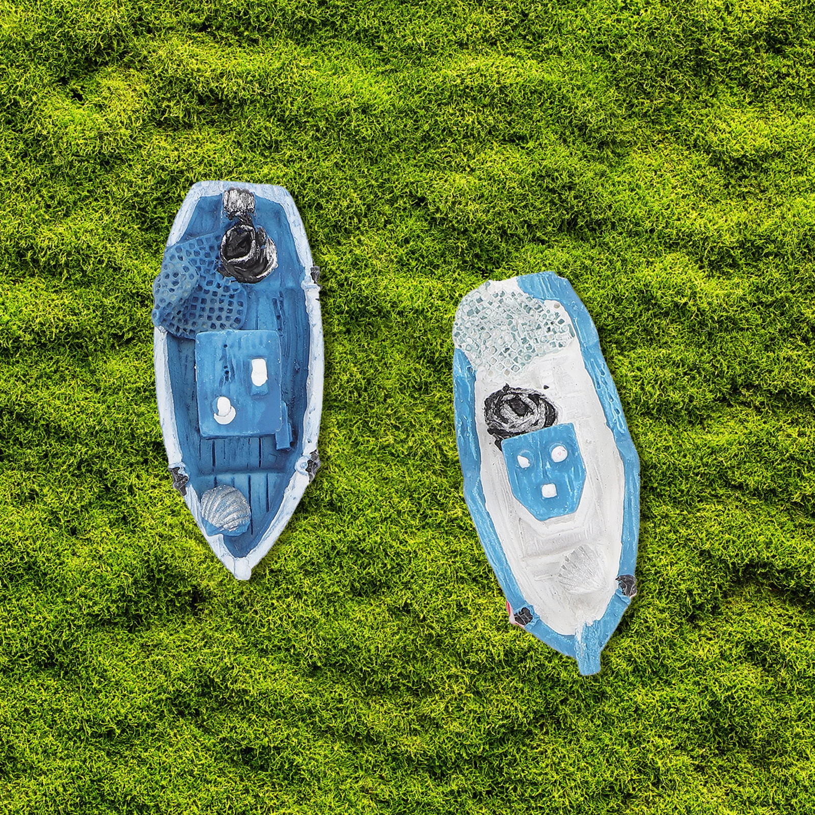 

6Pcs Mini Mediterranean Fishing Boat Decor Vivid Color Durable Resin Small Size Ornaments Home Office Dining Room Decoration