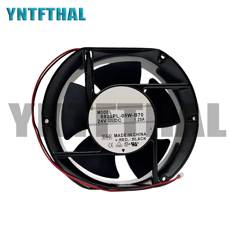 

Оригинальный вентилятор-охладитель 5920PL-05W-B70 E00 DC 24V 1.25A 172x150x51mm 2-проводной 5920PL-05W-B40