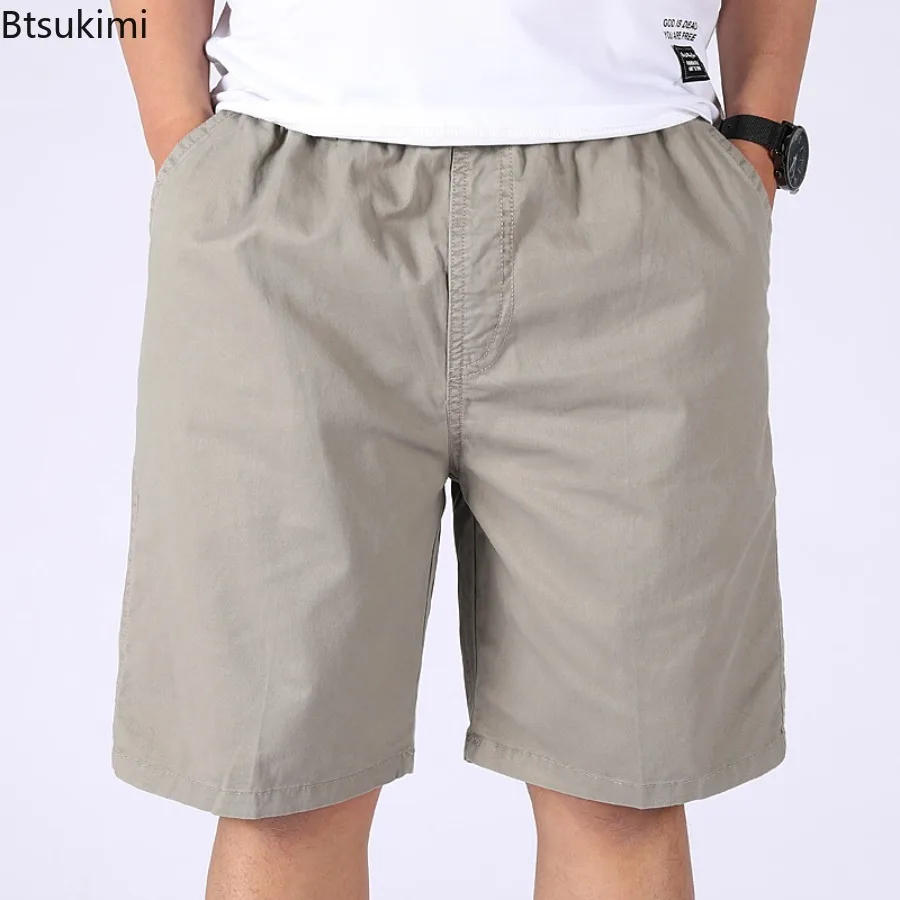 الصيف رقيقة متعددة جيب القطن الخالص ملابس العمل السراويل الرجال المتضخم فضفاض مستقيم الساق خمس نقاط عادية فوق الركبة شورتات للبحر #4
