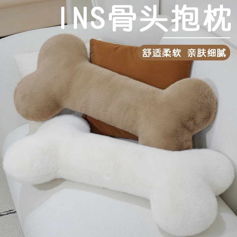 

Ins Simulation Bone Plush Pillow Funny Puppy Toy Creative Stuffed Cute Big Bone Stick Model Sofa Cushion for Kids Gift Home Deco