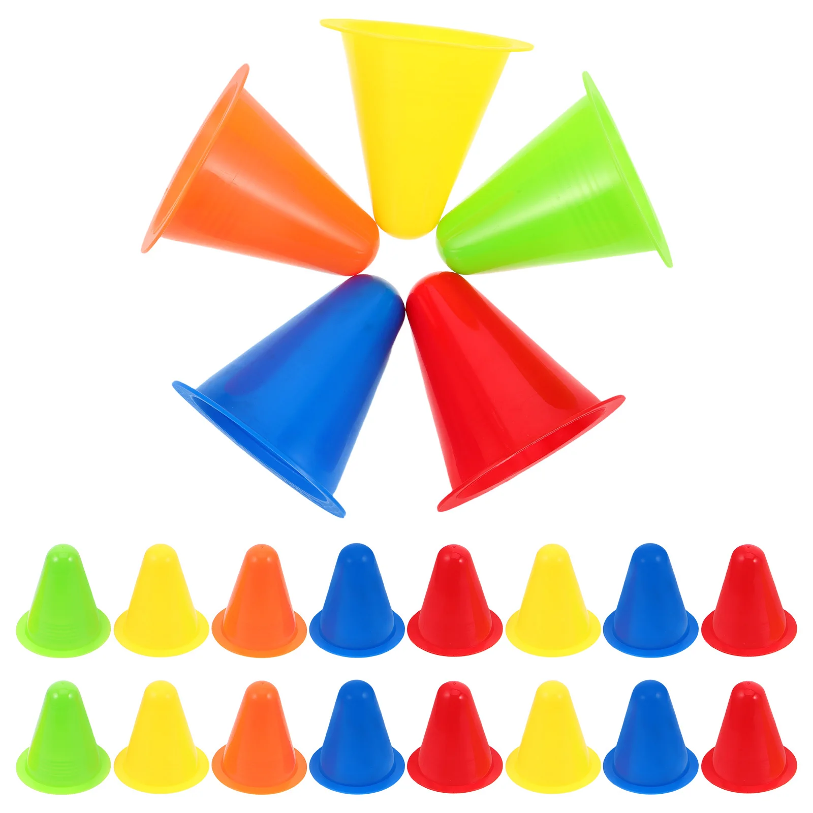 30Pcs Colored Training Marker Cones 8cm Lightweight Stable Roller Skating Agility Football Soccer Practice Cones Obstacle Course