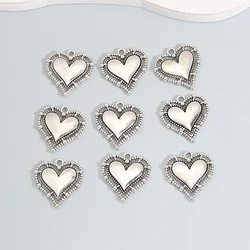 20pcs Solid Patterned Hearts Charms Peace And Love  Silver Color Pendants Jewelry Making Handmade Crafts DIY