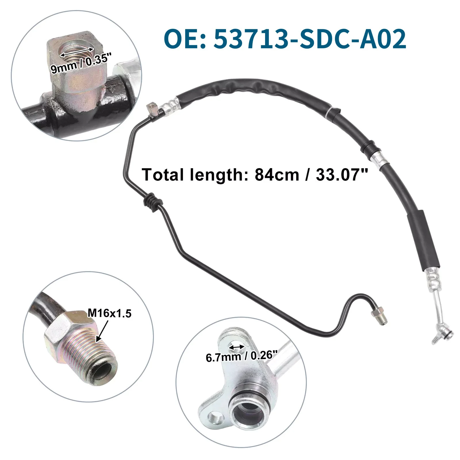 1Pc 53713-SDC-A02 For Honda Car Power Steering Pressure Line Hose Replacement For Honda Accord 53713SDCA02 Auto Accessories