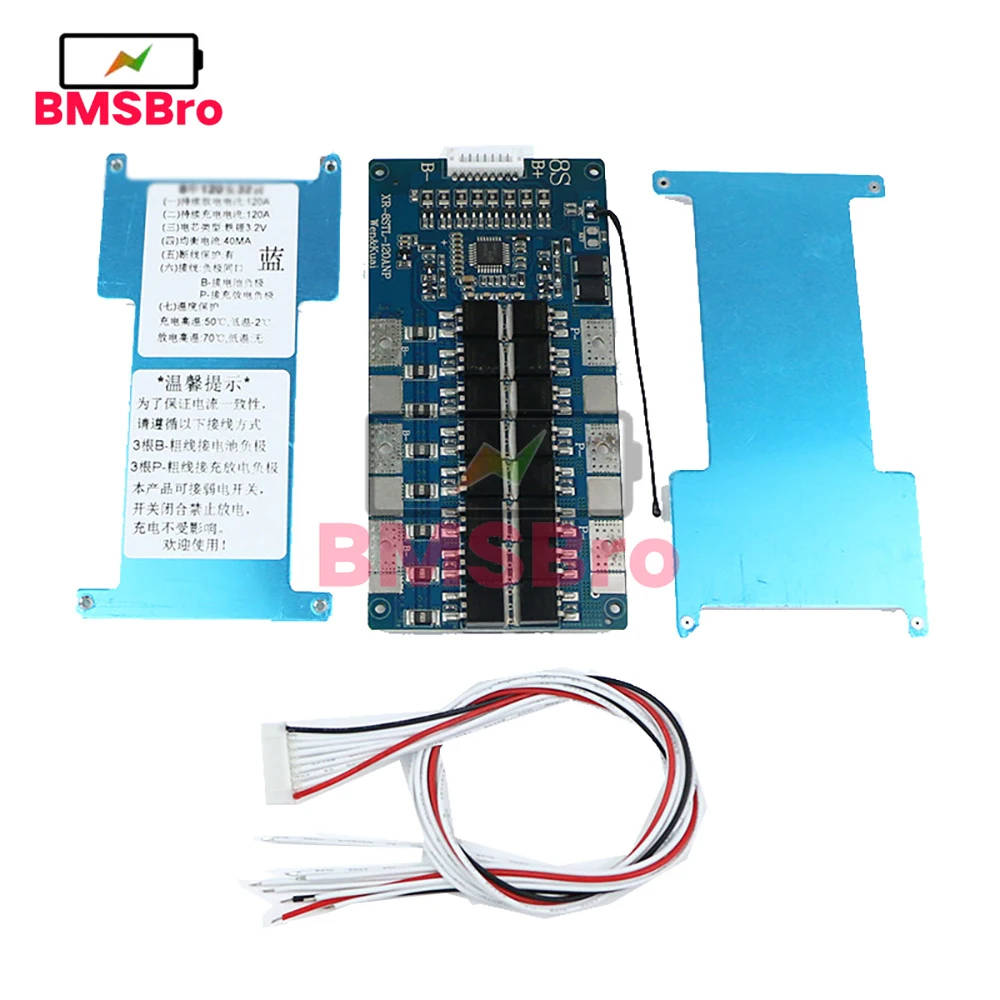 BMS 8S 120A 32MOS Lifepo4 Battery Charge Protection Board Over Charge Discharge Current Short Circuit Protect for Ebike Escooter