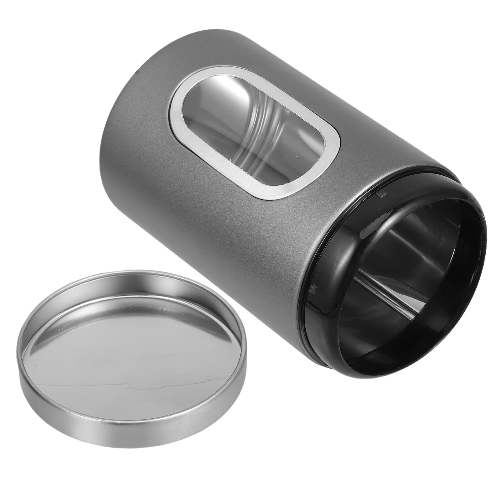 

Silver Gray Stainless Steel Canister Airtight Kitchen Storage Coffee Tea Sugar Flour Container with Clear Window Lid