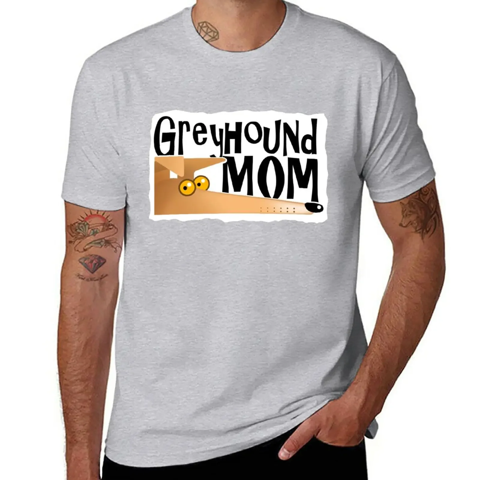 

New Greyhound Mom (fawn) T-Shirt korean fashion kawaii clothes workout shirts for men