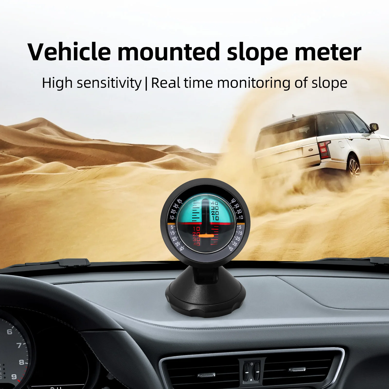 New Portable Car Angle Slope Meter Small Auto Slope Level Finder Tool Gradient Balancer Auto Outdoor Vehicle Compass