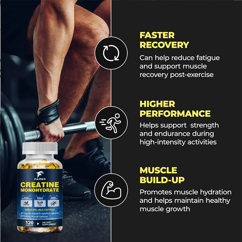 Cápsulas de monohidratos de creatina, amigáveis com ceto, 3000 mg, pré-treino e suporte para força muscular |   Fácil de engolir