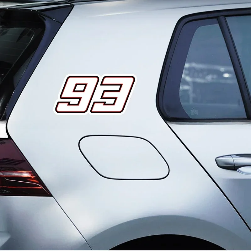Number 93 Motorcycle Stickers Waterproof Vinyl Decals for Motorbike Electromobile Front Cowl Fuel Tank Helmet DIY Decoration