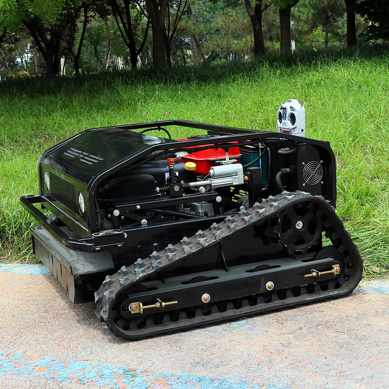 Customized Home Use Mini  Remote Control Electric Battery Robot Lawn Mower Mini Automatic Crawler Lawn Mower