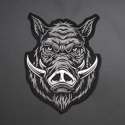 high quality wild boar Large size: 30x21.7CM Patch Embroidered Applique motorcycle jacket Clothes Apparel Accessories Badges