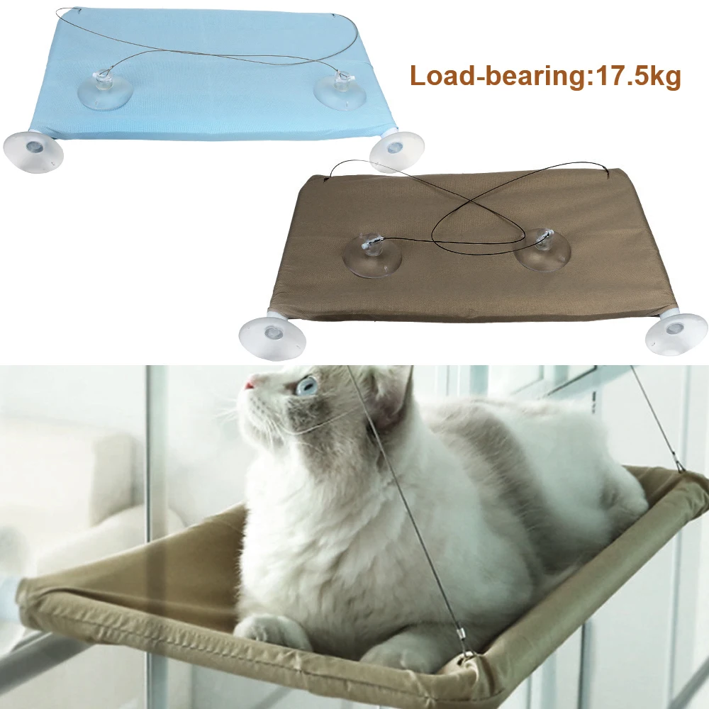 Pet Hammock Bed With Mat Shelf Seat Bed Window Hammock Bearing 17.5KG Comfortable and Durable Cat Hanging Beds For Cats