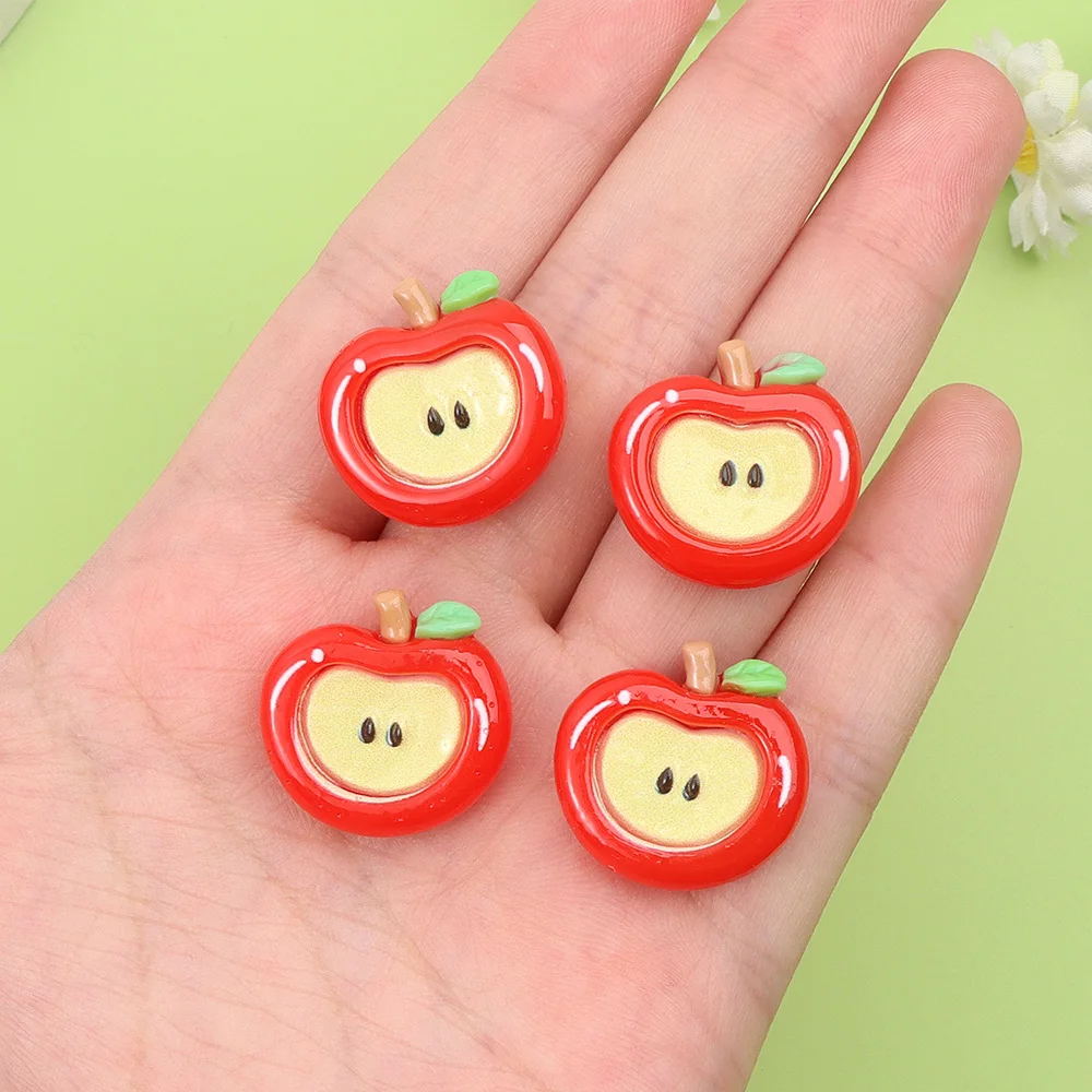 3/7/15pcs Resin Apple Shaped Beads,Beads & Bead Assortments, Used for DIY Phone Cases, Clips, Decorative Accessories