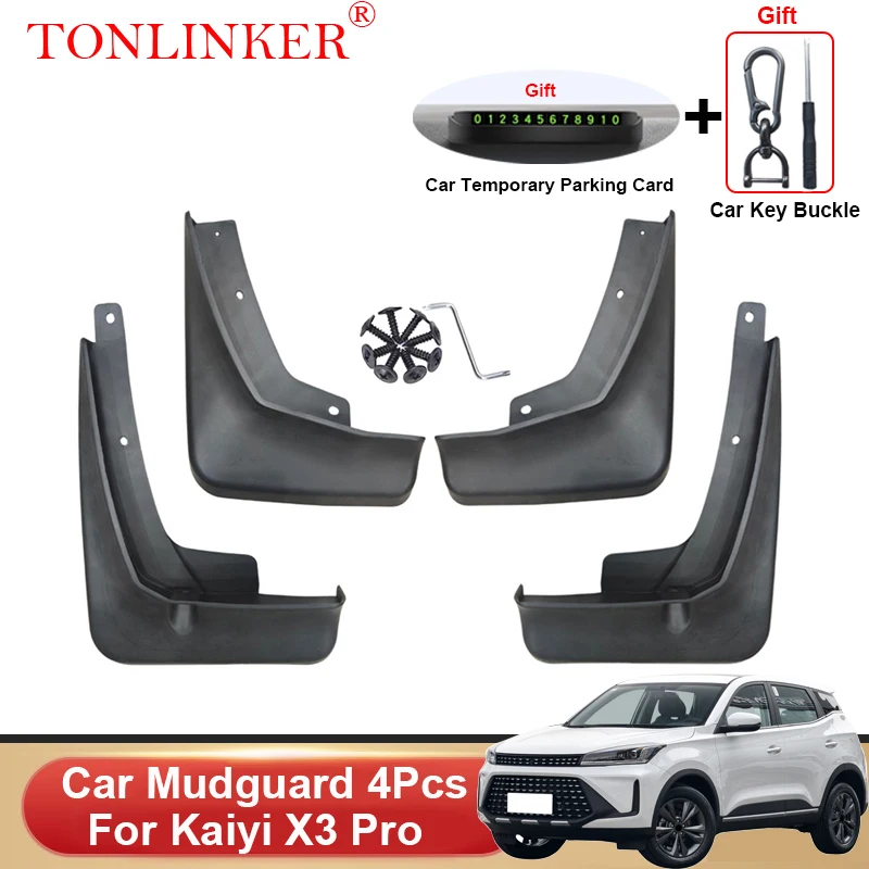 TONLINKER Car Mudguard For Kaiyi X3 Pro 1.5 CVT Suv 2023- Mudguards Splash Guards Front Rear Fender Mudflaps Accessories