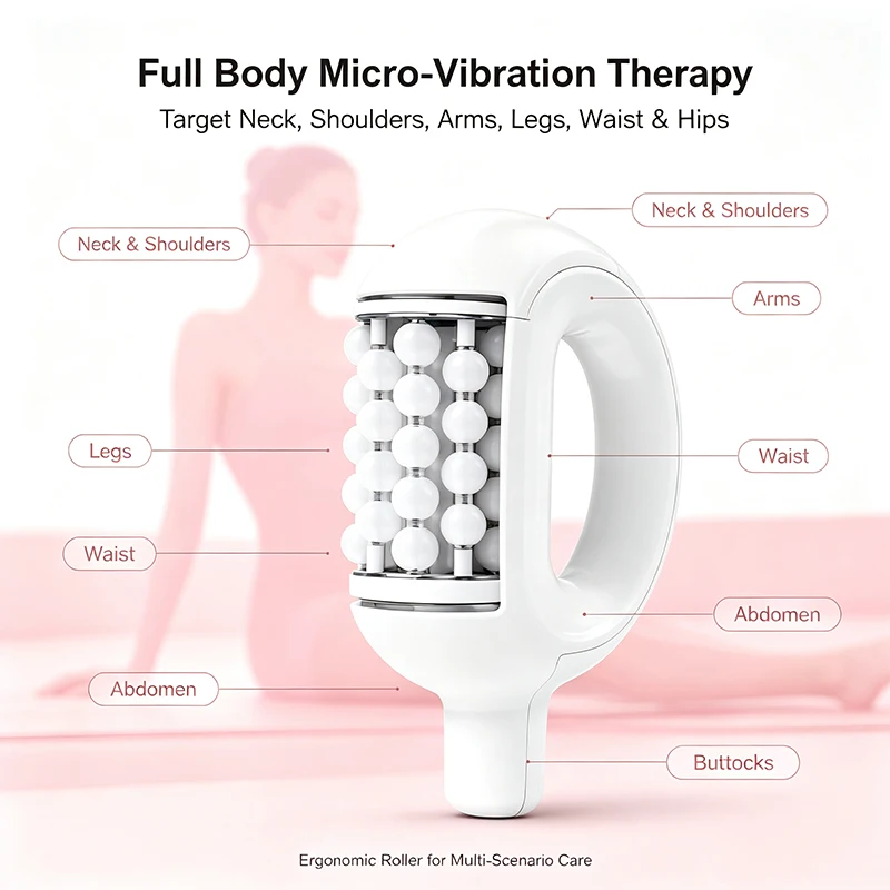 Hot Sale Handheld Compressed Micro Vibration Roller Instrument Improve Blood Circulation Relieve Muscle Soreness Body Contouring