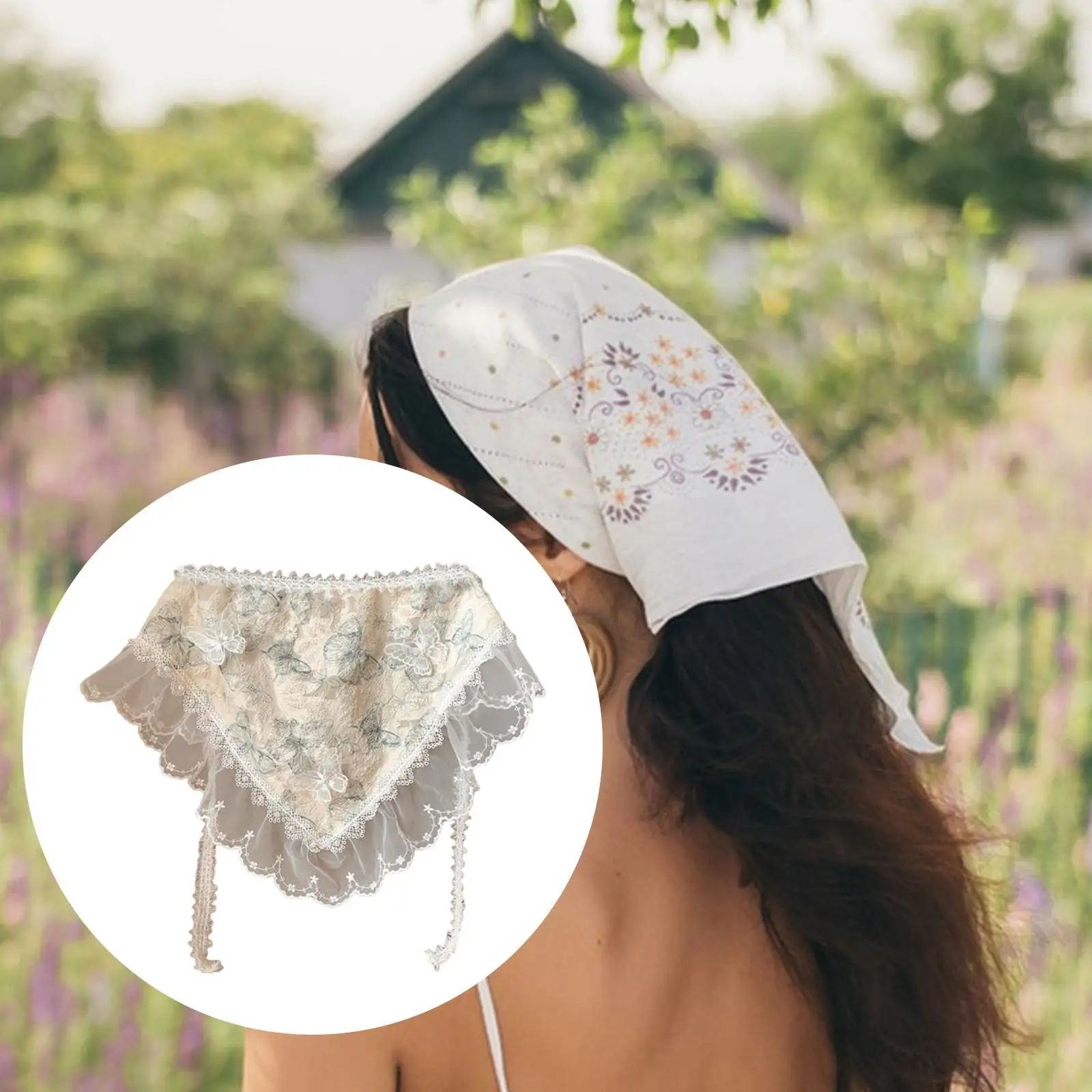 

Lace Butterfly Head Bandanas AntiSlip Headdress Lightweight Headband Headscarf Fashion for Daily Wear Festival Special Occasion