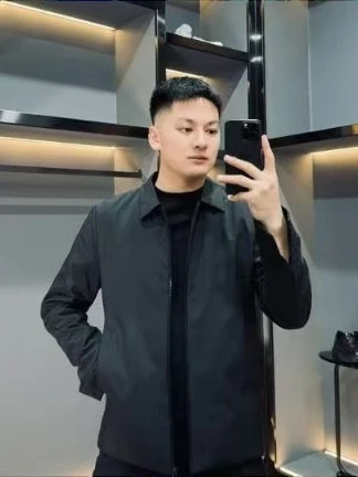 سترة رجالية أنيقة جديدة للربيع والخريف، تصميم عملي غير رسمي بياقة قابلة للطي، متعددة الاستخدامات وفاخرة بلون موحد #5