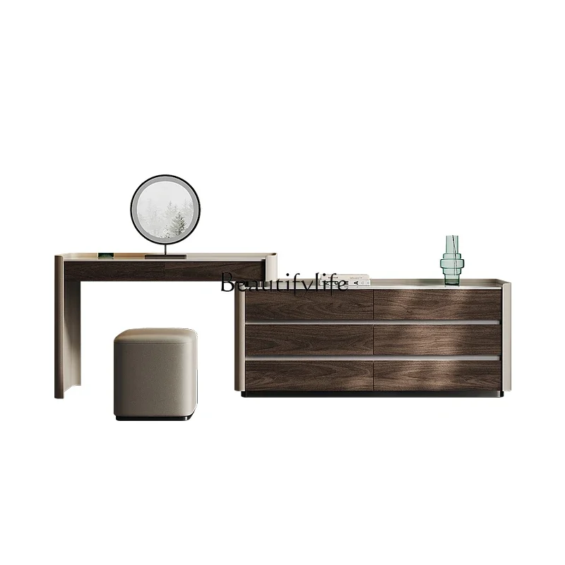 

Итальянский комод X4 в стиле лёгкой роскоши, современный, простой, с выдвижной угловой секцией, из массива дерева, для макияжа, устанавливаемый у изножья кровати.