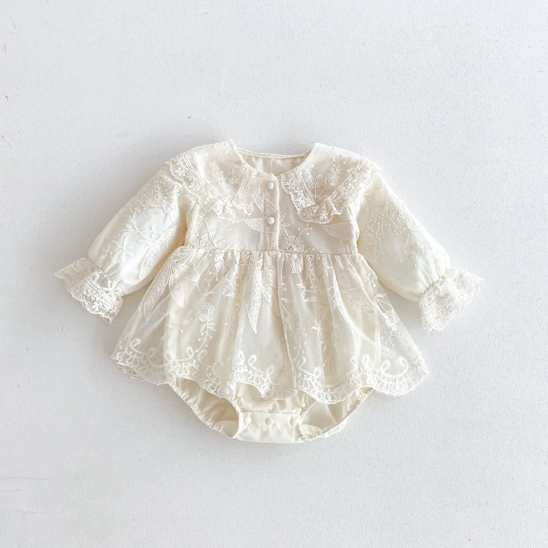 Lace Patchwork Girl's One Piece Clothes Princess Dress 4357  Baby Girl's Romper Skirt Autumn 2025