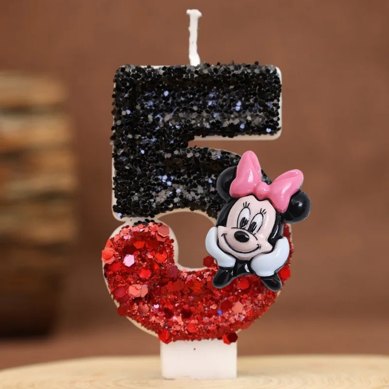 حار عيد ميلاد سعيد عدد 0-9 الشموع الكرتون ميكي ميني ماوس شمعة كعكة قطاعات الكيك لوازم الديكور الطرف لتقوم بها بنفسك الهدايا