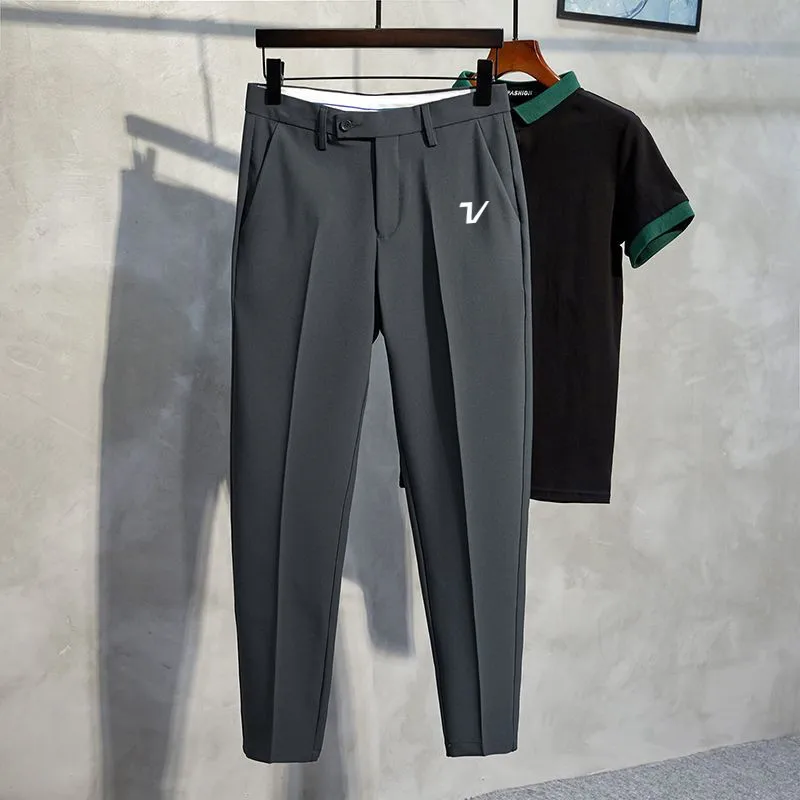 명품 Spring Summer Golf Wear Men 2025 New Suit Pants Fashion Business Nine Points Casual Pants Luxury Golf Clothing Men Golf Pants