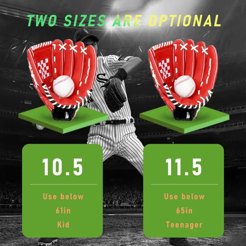 11/11.5 Inch Durable Thicken Baseball Accessories Youth Boys Baseball Gloves Infielder's Mitts Baseball Gloves