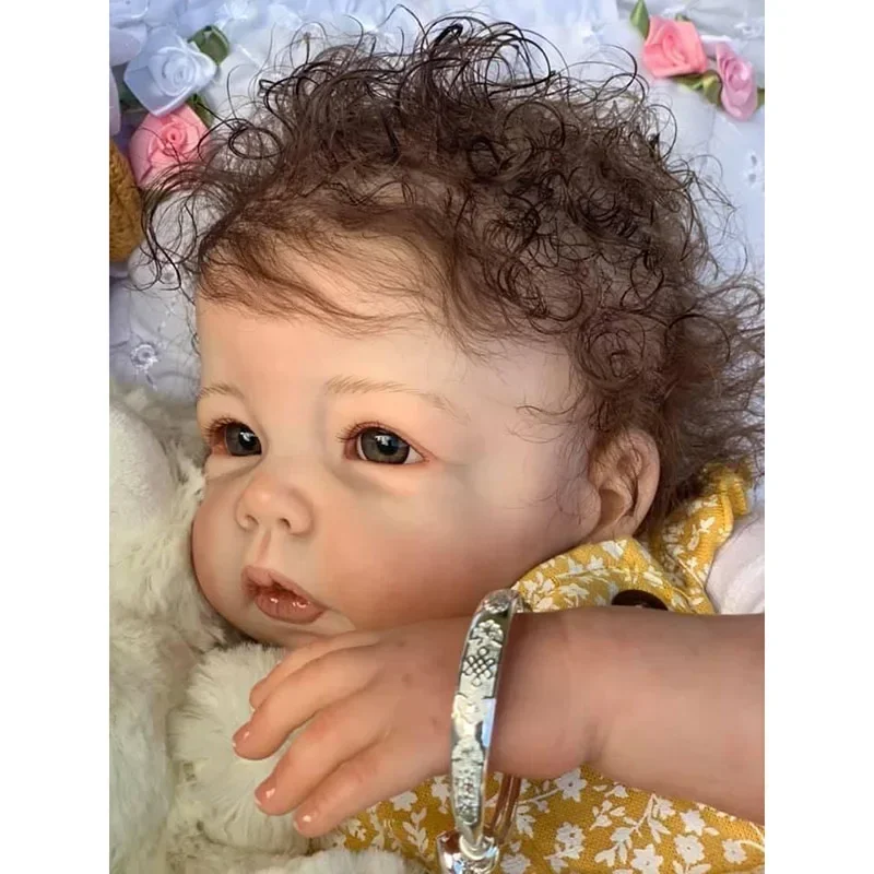 Poupée bébé Reborn Lucas, 50cm, image réelle, corps doux réaliste, fait à la main avec peau 3D, peinture Genesis, veines visibles multiples