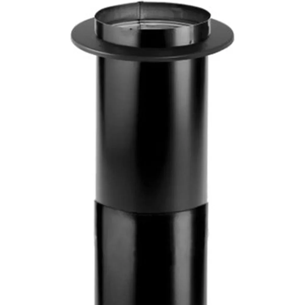 6DBK-TL DuraBlack Single Wall Telescoping Black Finishing Stove Pipe to Vent Smoke and Exhaust 48 to 64 Inches Long