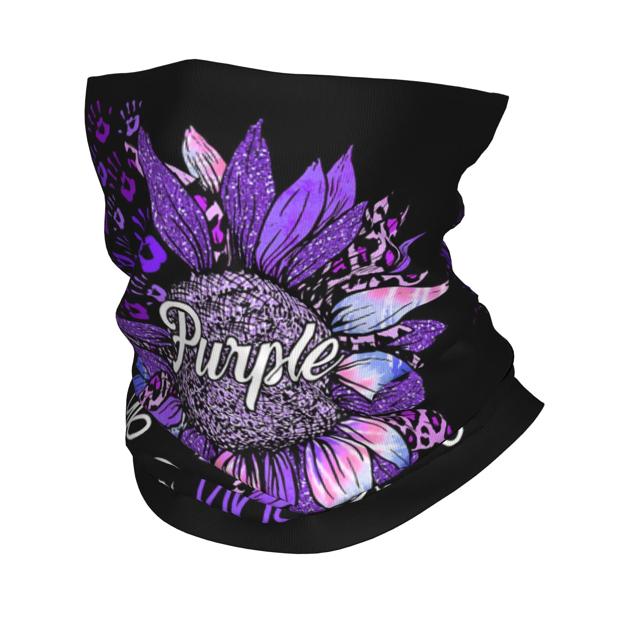 

Purple Up for Kids Sunflower Military Child Month Bandana Neck Gaiter Printed Balaclavas Mask Scarf Cycling Outdoor Unisex Adult
