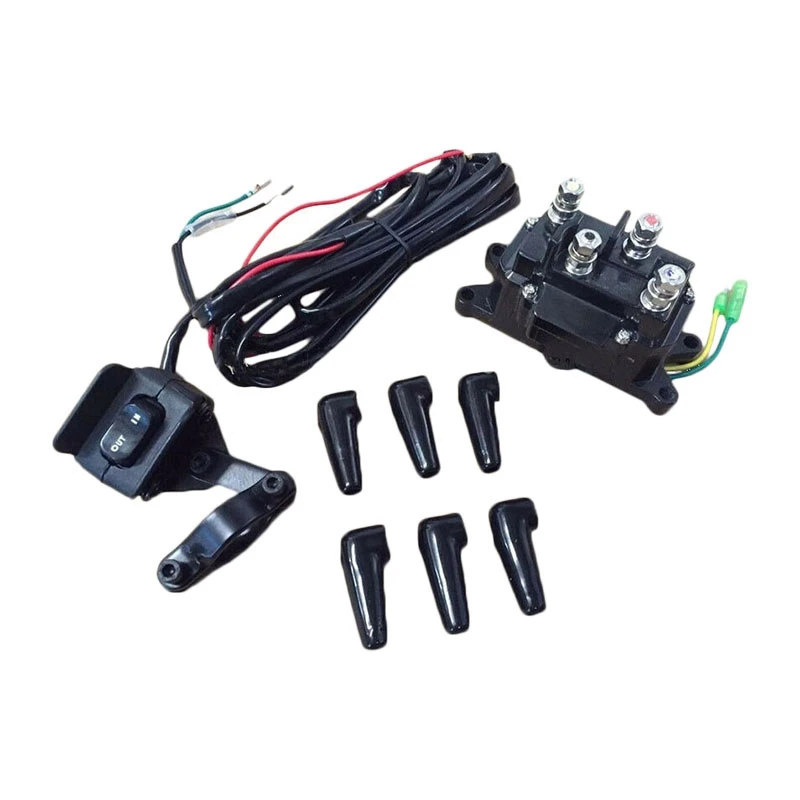 12V Winch Relay Kit Winch Rocker Thumb Dashboard Switch UTV Electromagnetic Relay Suitable For ATV UTV