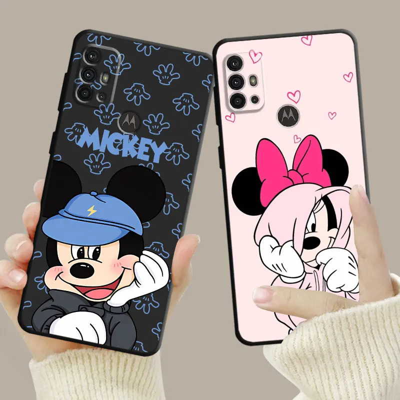 Case For Motorola Edge 40 30 20 Lite G72 G71 G60 G53 G52 G50 G51 G31 G30 G22 G9 One Fusion Plus Disney Cute Mickey Minnie Stitch