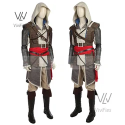 Uniform Outfits Complete Customization Suit Halloween PartyAssassins Cosplay Edward Costume Creed Black Flag Kenway Male