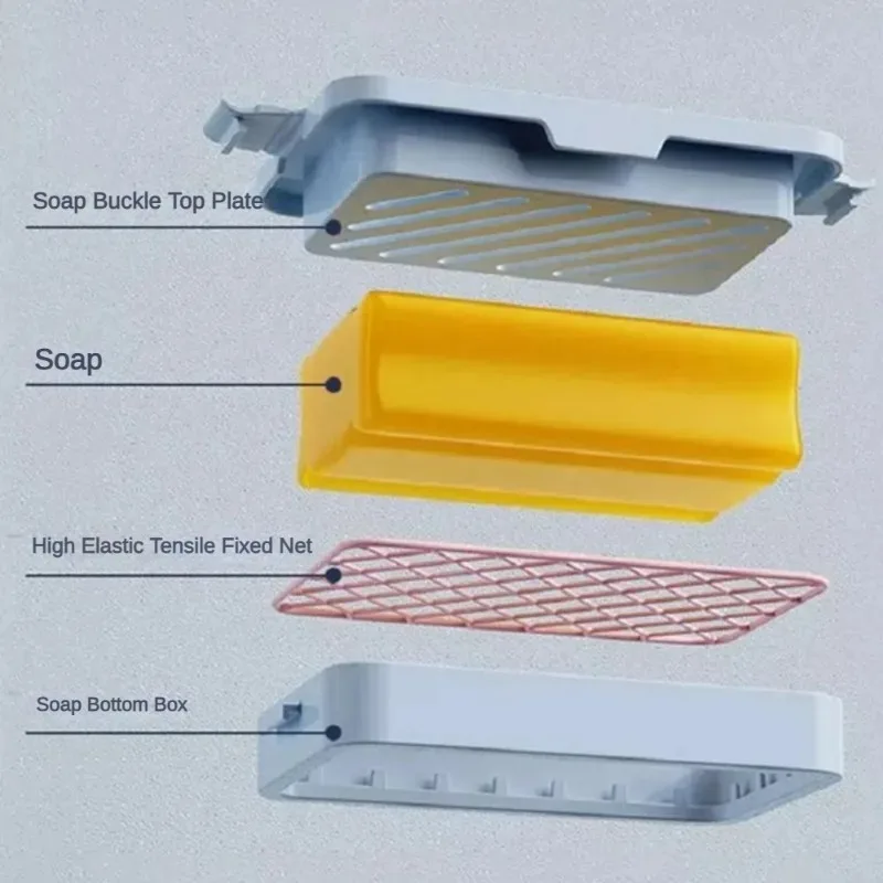 1-20pcs High Elasticity Mesh Soap Lathering Box Multi-functional Hand-free Lathering Household Bathroom Soap Box Storage Shelf