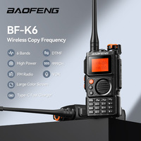 Baofeng UV-K6 Air Band Walkie Talkie 5W Wireless Copy Frequency Multi Band Type-C Portable UHF VHF Long Rang Two Way Ham R