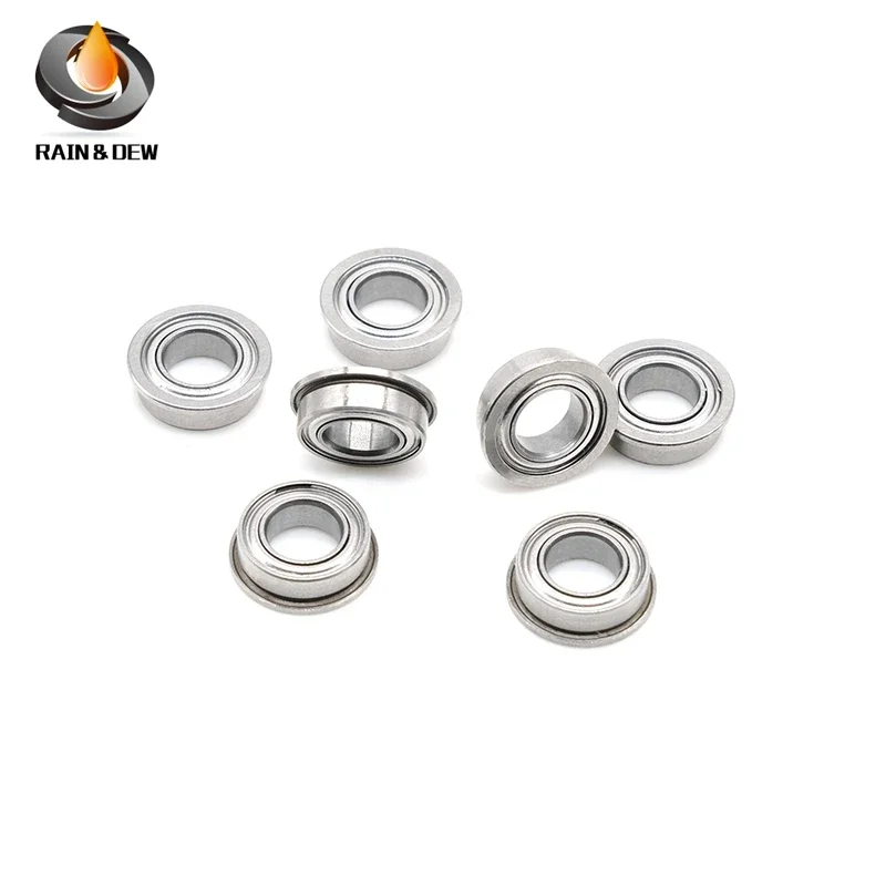 10PCS MF84ZZ Flange Ball Bearing 4x8x3mm  ABEC-7  Double Shielded Miniature Flanged MF84Z  MF84 Z ZZ