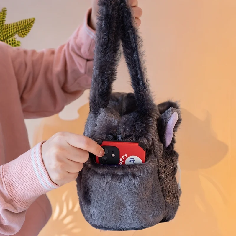 INS 30*20cm Kawaii Lucifers Plush Handbag Stuffed Anime Cinderellas Soft Doll Cartoon Cute Plush Portable Storage Box for Girls view 6