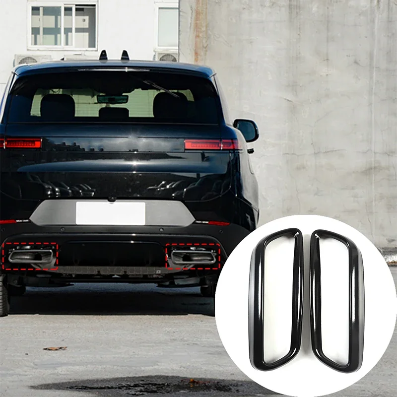ل 2023-2024 لاند روفر رينج روفر سبورت L461 الفولاذ المقاوم للصدأ الأسود ماسورة عادم السيارة الذيل الحلق إطار الزخرفية الملحقات #6