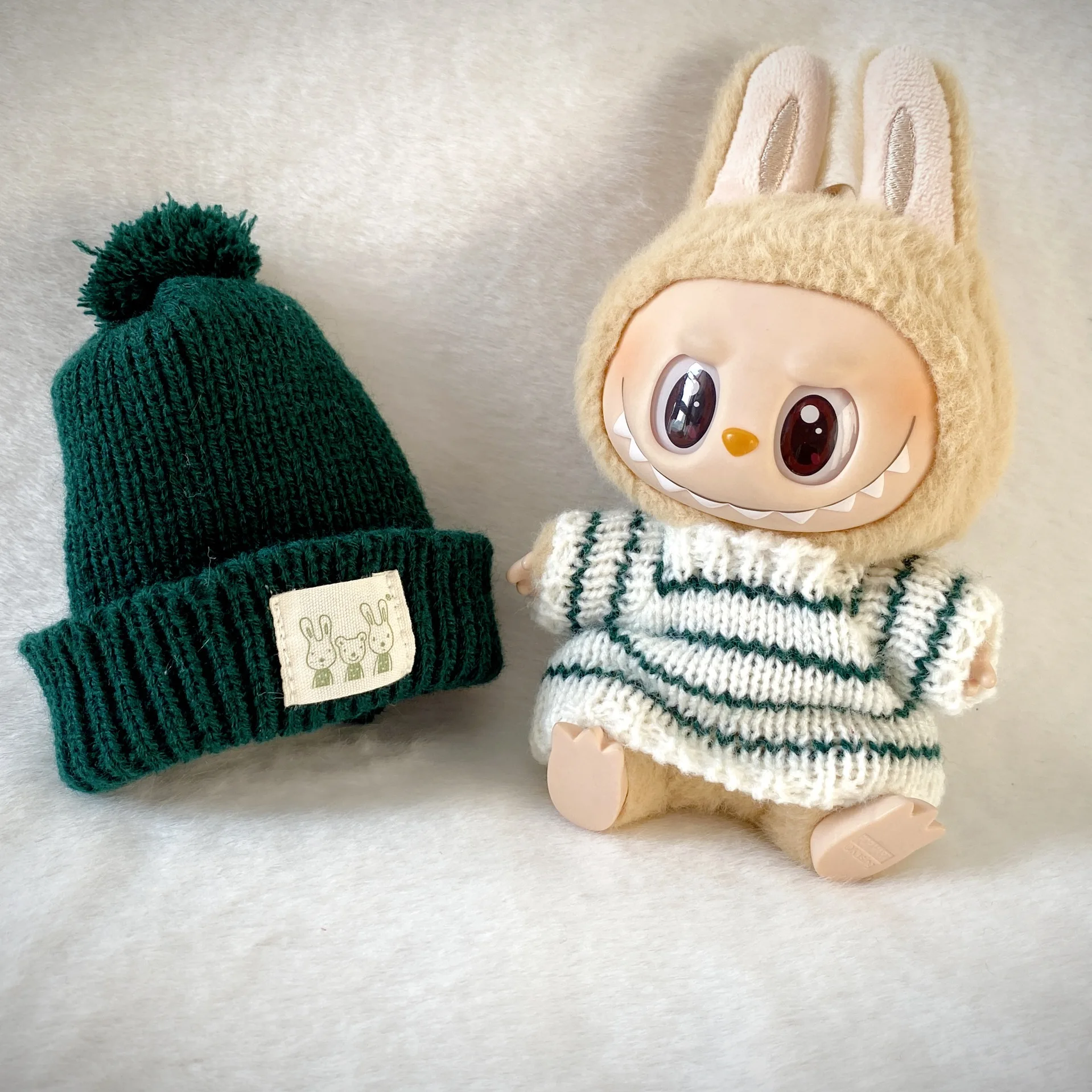 

Pendant Labubu Clothes Popular Generation 1 Labubu Doll Clothes Generation 2 Sitting Party Labubu Pendant Sweater Hat Set Outfit