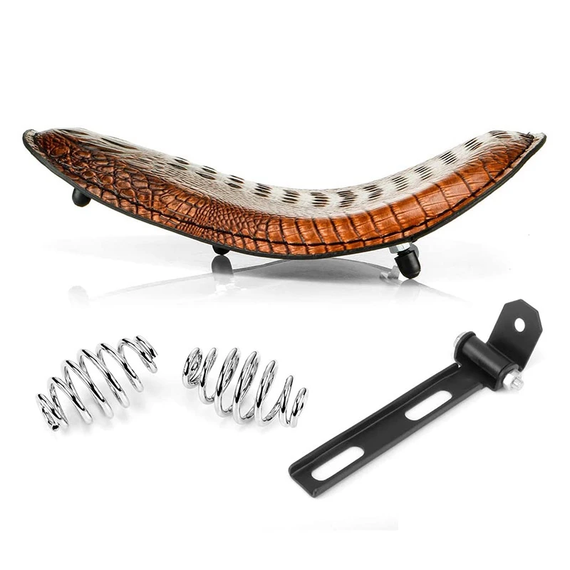 Motorcycle Solo Seat Springs Mounting Bracket Kit For Sportster XL 883 1200 Bobber Chopper Custom Brown-Crocodile